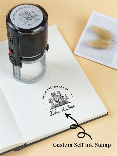 Personalized Book Stamp | Book Embosser Stamp | Custom Book Stamp ...