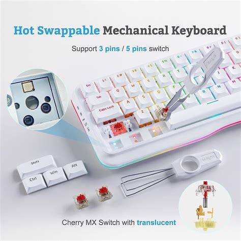 Buy KEMOVE K68 Gaming Keyboard Wireless Mechanical, Cherry MX RGB ...
