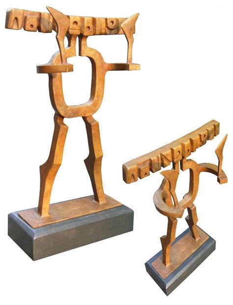"Supremacy": Yellow Orange Sculpture by Sukanta Chowdhury | ArtZolo.com