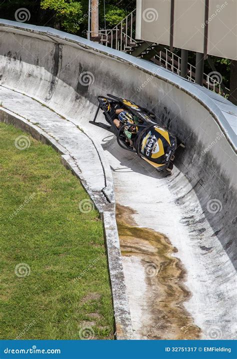 Summer Bobsledding, Lake Placid, NY Editorial Photography - Image of track, park: 32751317
