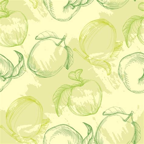 Padrão perfeito com maçãs | Vetor Premium