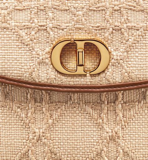 30 Montaigne Avenue Pouch with Flap Beige Cannage Raffia | DIOR