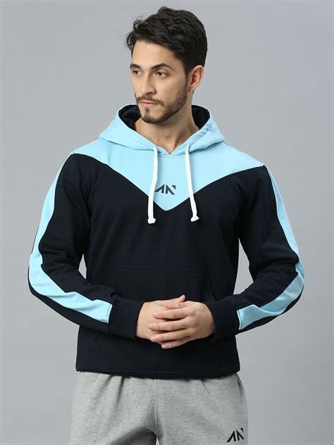 Shop Navy Blue Gym Hoodie For Workout And Causal Wear Men's ...