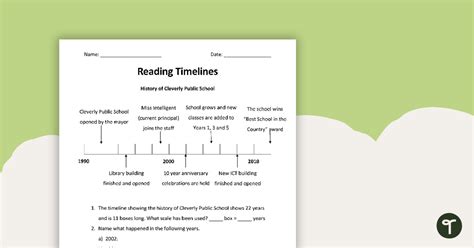 Timeline Reading Worksheet 的图像结果
