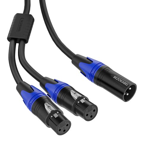 Snapklik.com : BEZOKABEL XLR Splitter, Premium Balanced XLR Splitter Cable Male To 2 Female, XLR ...