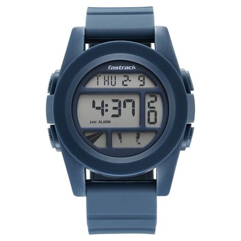 Buy Online Fastrack StreetStyle Digital Blue Dial Blue Silicone Strap ...