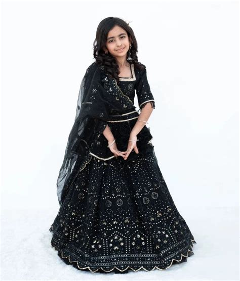 Black Thread work Lehenga set – FayonKids