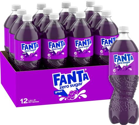 Fanta Grape Zero Sugar Soft Drink Multipack Bottles 12 x 1.25L : Amazon ...