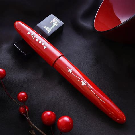 Buy Wancher Dream Zogan Urushi Momiji Red Fountain Pen | Makoba