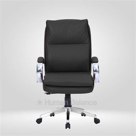 Sophisticated Sablis Black Midback High Quality Genuine Leather Chair