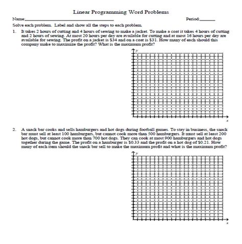 Linear Programming Worksheet 的图像结果