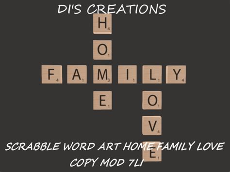 Second Life Marketplace - SCRABBLE WORD ART HOME FAMILY LOVE