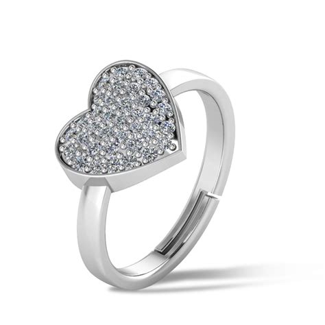 925 Pure Starling Silver Trendor Heart Decor Special Ring for Ladies ...