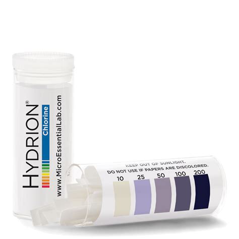 Hydrion Chlorine 10-200 ppm Test Kit - Chlorine Test Strips