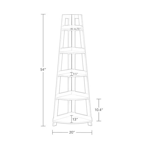 RiverRidge Amery White 5-Tier Freestanding Corner Bathroom Shelf (20-in ...