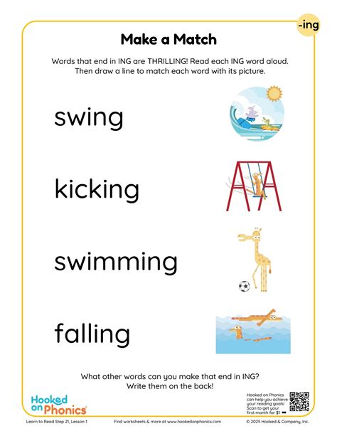 ING Words Make a Match | Hooked on Phonics