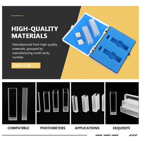 Buy Hemobllo 2pcs Quartz Cuvettes Accurate Reading Cuvette 10mm Length ...