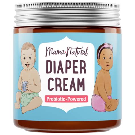 Organic Mama Natural Diaper Rash Cream (4 oz) - Probiotic Powered with ...