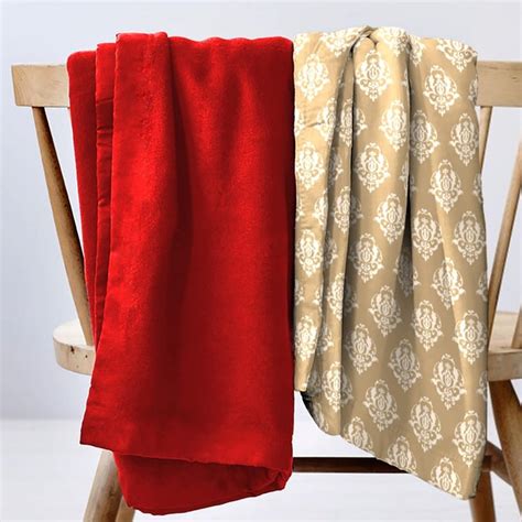 Buy Ananda Damask Single Bed Blanket - Set of 2 - 135 x 200 cm from ...