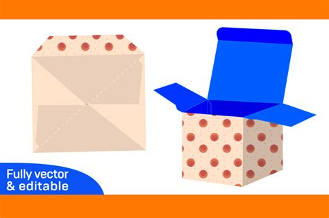 Cubic box auto bottom closer box 2.5 x 2.5 x 2.5 box template fit on A4 ...