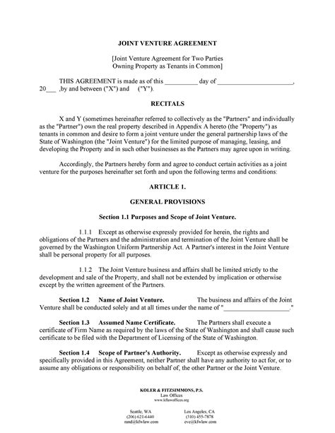 53 Simple Joint Venture Agreement Templates [PDF, DOC] ᐅ TemplateLab