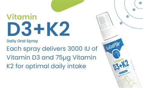 WALPAR Vitamin D3 & K2 Oral Spray (60 Doses) - 600 Iu Multivitamin ...