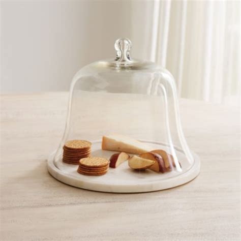 Hudson Cloche & Marble Base with Clear Glass & Solid Marble