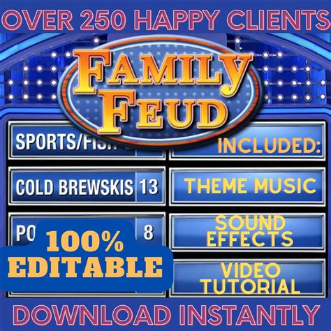 Editable Feud Family Template Party Game Editable Family - Etsy España