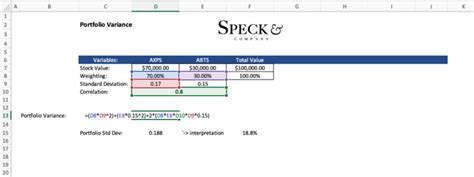 Image result for Portfolio Variance Example