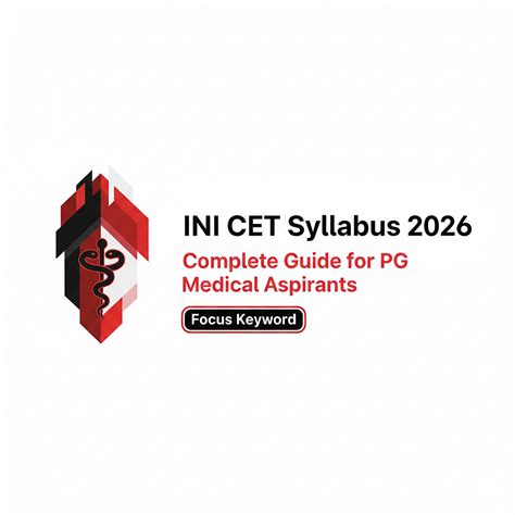 INI CET Syllabus 2026 :Complete Guide for PG Medical Aspirants Focus ...
