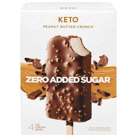 Keto Pint Peanut Butter Crunch Ice Cream Bars, No Added Sugar, 2.75 fl ...