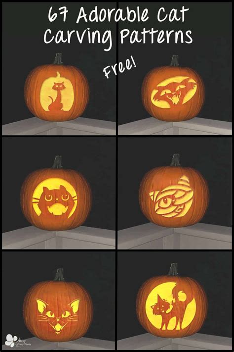 67 cute cat pumpkin carving patterns for free – Artofit