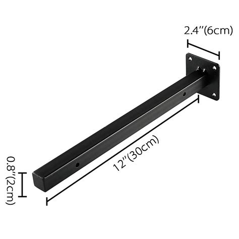 Floating Shelf Brackets 12 Inch, Heavy Duty Black Floating Shelving ...