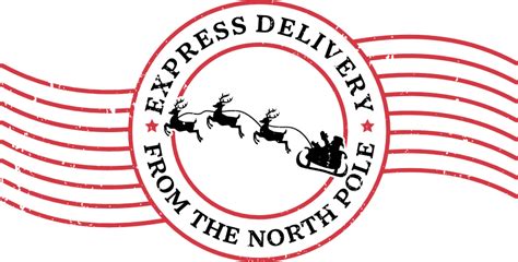 Express delivery from the north pole, Distressed Christmas stamp - free ...