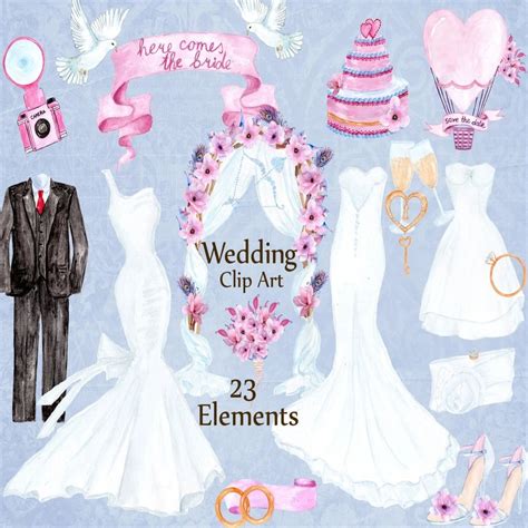 Top 25+ Free Wedding Clipart Set