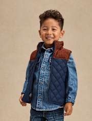 Kids Sleeveless Quilted Puffer Vest - Highland Hills - BLUE | Gymboree