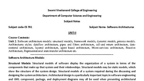 Unit 2: Software Architecture Models - CSE 701 Notes - Studocu