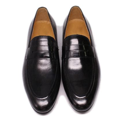 Black Leather Penny Loafer Formal Shoes for Men | Romèro Ferrera