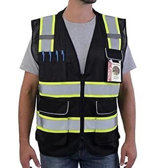 Neopelta Reflective Safety Vest Black Mesh, High Visibility Vest with ...