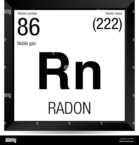 Radon symbol. Element number 86 of the Periodic Table of the Elements ...