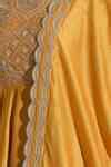 Buy Yellow Chanderi Cut Work Double Scalloped Border Dupatta For Women ...