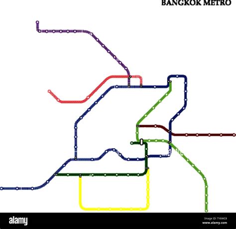 Map of the Bangkok metro, Subway, Template of city transportation ...