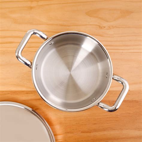 Tri Ply Stainless Steel Casserole Pot With Lid 2300ml Online - Premium ...