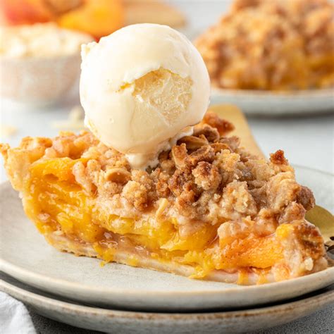 Fresh Peach Crumble Pie with Almond Streusel