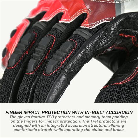 color_common Black and red gloves with TPR protectors and memory foam ...