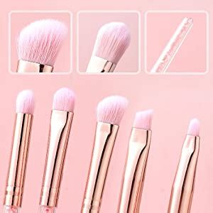 MINISO Synthetic Bristle Makeup Brush Kit - Pink, 5 Pieces : Amazon.in ...