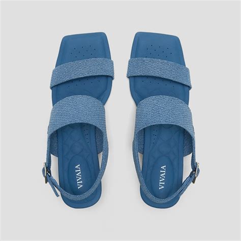 AdaptAll™ Slingback Wedge Sandals (Giovanna), Denim Blue, EU35 | VIVAIA