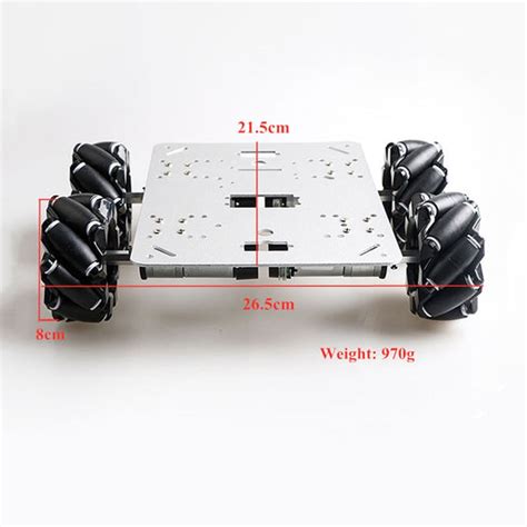 Buy ThinkRobotics 4WD Metal Robot Chassis Kit W/ Mecanum Wheels Online ...