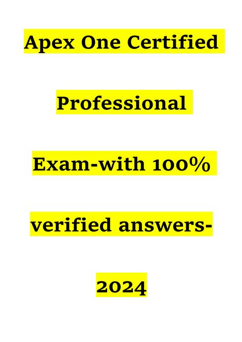 SOLUTION: Apex one certified professional exam with 100 verified ...