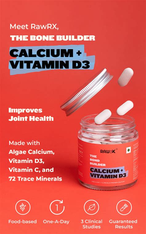 Algae Calcium + Vitamin D3 & Vitamin C – RawRX